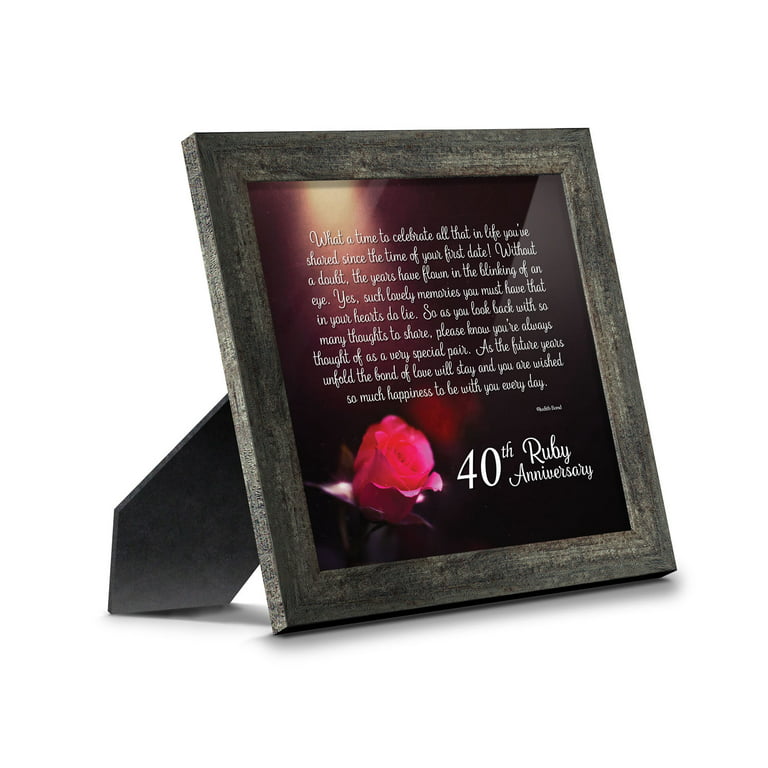 Ruby Anniversary, 40th Wedding Anniversary, Picture Frame, 10x10 8603