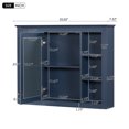thumbnail image 4 of GZXS Modern Wall-Mounted Bathroom Cabinet with Mirror Door & Open Storage, Adjustable Interior Shelf, MDF Construction Medicine Cabinet, 35.03" x 7.32" x 27.5" (Blue), 4 of 7