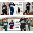 thumbnail image 5 of PRETTYGARDEN Womens 2 Piece Sets Long Sleeve Tops High Waisted Sweatpants Lounge Set Fall Fashion Travel Outfits, 5 of 8