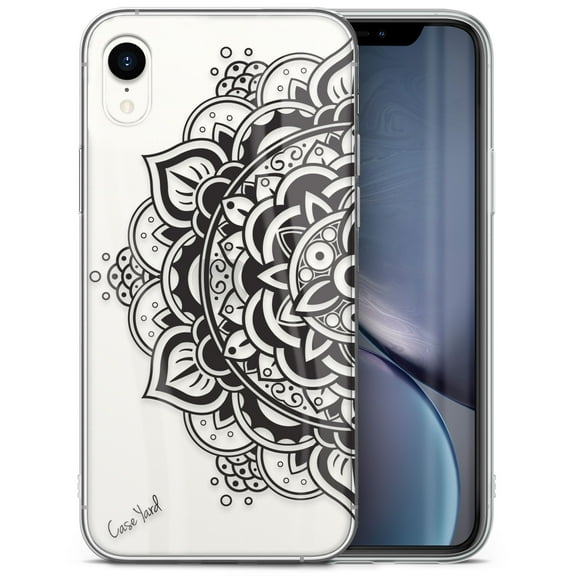 Case Yard iPhone-XR Case Clear Soft & Flexible TPU Ultra Low Profile Slim Fit Thin Shockproof Transparent Bumper Protective Cover Drop Protective Cell Phone Cases (Flower Mandala 2)