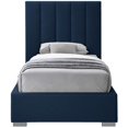 thumbnail image 6 of Meridian Furniture Pierce Navy Linen Textured Fabric Twin Bed, 6 of 17