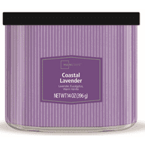 Mainstays 3-Wick Textured Wrap Coastal Lavender Candle, 14 oz