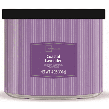Mainstays 3-Wick Textured Wrap Coastal Lavender, 14-Ounce