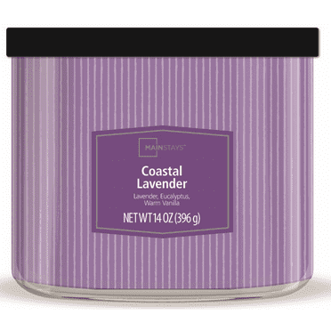 Mainstays 3-Wick Textured Wrap Coastal Lavender, 14-Ounce