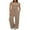 Khaki, variant on LYMAYTER Women Casual Suit Short Sleeve Ruched Tops High Waisted Wide Leg Pants Tracksuit Sets XS-2XL