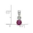 thumbnail image 2 of White Sterling Silver Charm Pendant Diamond Ruby Red 14 mm 5, 2 of 2