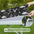 thumbnail image 6 of Black and White Halloween Elements Pattern Square Fitted Tablecloth with Elastic Edge,Square Table Cover,Washable Elastic Table Cover for Home Kitchen Party Decor 36"x36", 6 of 6