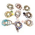 thumbnail image 3 of Pulsera de cuentas de madera de 36 piezas para mujer, pulsera de cuentas coloridas multicapa pulida a mano elástica para uso diario, 3 of 5