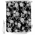 thumbnail image 2 of Black Rose Waterproof Fabric Shower Curtain,Vintage Pastoral Botanical Floral Leaves Vines Waterproof Fabric Shower Curtain for Bathroom Curtains Bathtubs Shower Curtains with 12 Hooks Stall 54x78in, 2 of 8