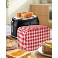 thumbnail image 4 of Red White Plaid Small Toaster Cover 2 Slice, Kitchen Appliance Covers, Modern Farmhouse Buffalo Check Gingham Toaster Oven Cover with Loop, Bread Machine Cover Polyester Dust Cover Protection, 4 of 4