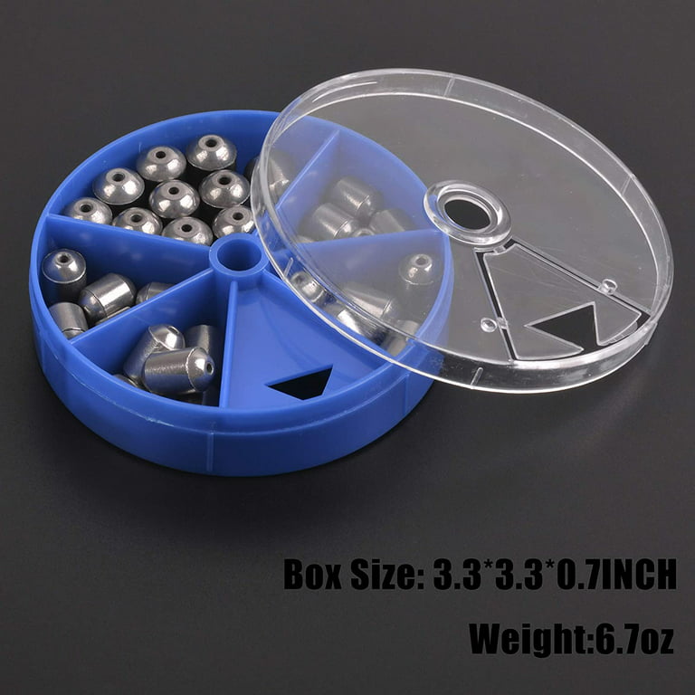 OROOTL Egg Iron Sinkers Fishing Weights Kit, 30pcs Oval Shaped