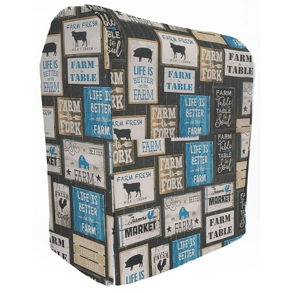 Farm To Table Cover Compatible with Hamilton Beach 4 Quart 7 Speed Tilt Head Stand Mixer by Penny's Needful Things (Blue)