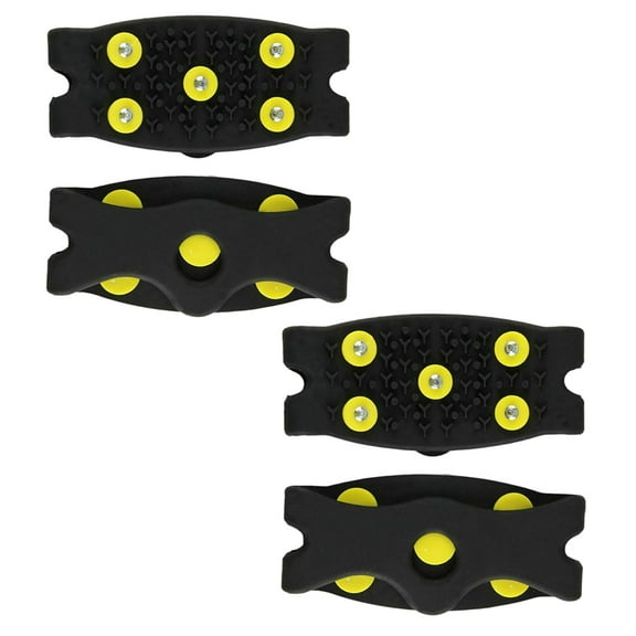 HEALEEP Anti-Slip Shoe Covers 2Pairs with Crampons for Snow and Ice Conditions