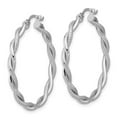 thumbnail image 2 of Primal Gold 14 Karat White Gold Textured Hoops, 2 of 4