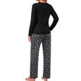 thumbnail image 5 of UVN Women Pajamas Sets Long Sleeve 2 Piece Lounge Set Casual Crewneck Sleepwear Tops and Long Printed Pants Soft Pjs Outfits with Pockets, 5 of 11
