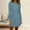 Blue, variant on VISALY Women's Knit Dress Round Neck Casual Tunic Dress Slimming Fitted Dress Fall Trendy Elegant Dresses for Women Long Sleeve Crew Neck Soft Pullover Dress Basic Knit Sweater Dress Beige L