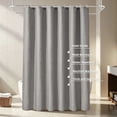thumbnail image 6 of FRAMICS Waffle Shower Curtain Sets with Rug and Hooks, 14-Piece Thick Weighted Fabric Bathroom Sets, Wrinkle and Mildew-Resistant, Gray, 6 of 13