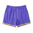 thumbnail image 5 of Xdzjlr Mens Sports Shorts,Summer Solid Color Rainbow Pocket Drawstring Straight Beach Soft Running Shorts For Men, 5 of 5