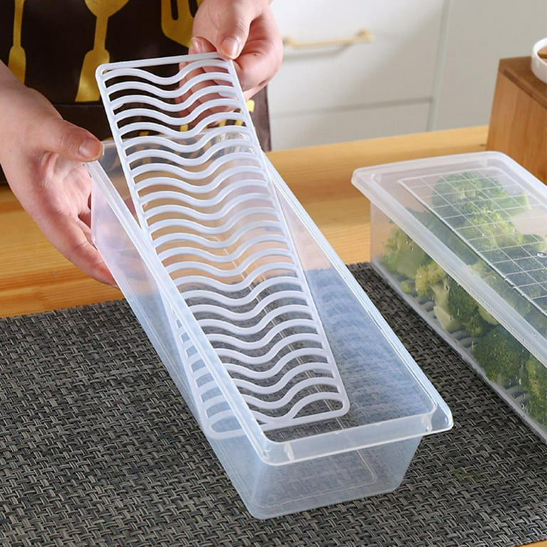 2pcs Food Preservation Tray, Stackable and Reusable Food Preservation Food  Storage Container with Plastic Lid for Vegetable Fruit Meat Kitchen 