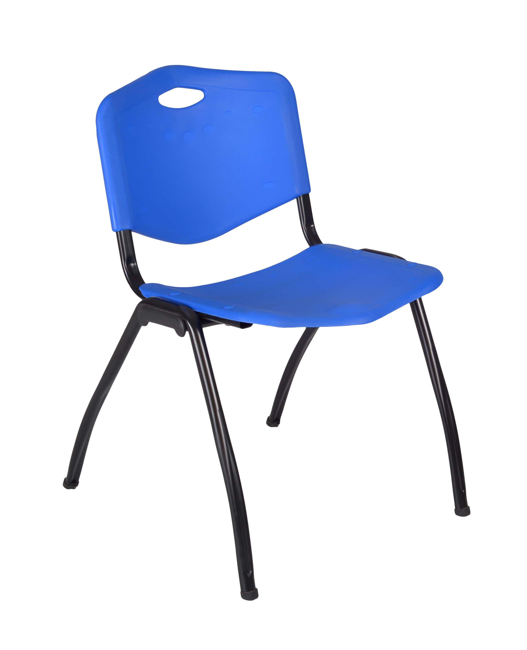 Regency Cain 66" x 24" Training Table Gray and 2 'M' Stack Chairs Blue (MTRCT6624GY47BE)