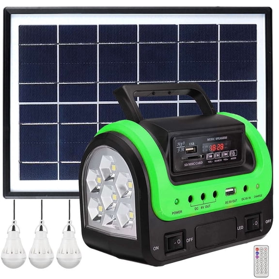 13000mAh Portable Solar Generator, 5W Solar Panel Power Station with LED Flashlight, DC/USB Emergency Power Bank for Home Camping Travel