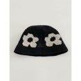 thumbnail image 1 of Gorro de lavabo tejido a mano con flores huecas Vintage japonés para mujer, gorro de lana que combina con todo para la cara, para otoño e invierno, 1 of 6
