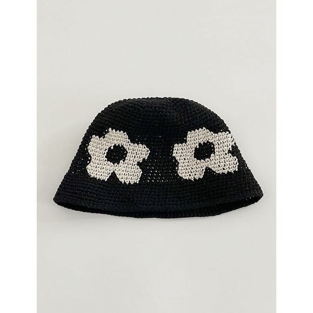 Gorro de lavabo tejido a mano con flores huecas Vintage japonés para mujer, gorro de lana que combina con todo para la cara, para otoño e invierno