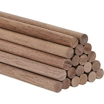 20pcs Black Walnut Wooden Dowel Rods 15.75x0.24 Inch Wooden Rod Sticks Unfinished Wood Dowels for DIY Woodworking Support Crafts Assortment