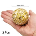 thumbnail image 2 of Uxcell 3Pcs Decorative Glass Balls 2.36 Inch Orbs Centerpiece Balls Mosaic Glass Ball Sphere for Decor Bowls Vases Dining Table Party, Gold Tone, 2 of 5