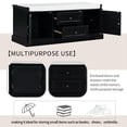 thumbnail image 6 of Storage Bench with 2 Drawers & 2 Cabinets, Detachable Soft Cushion for Living Room Organization, Black, 6 of 9