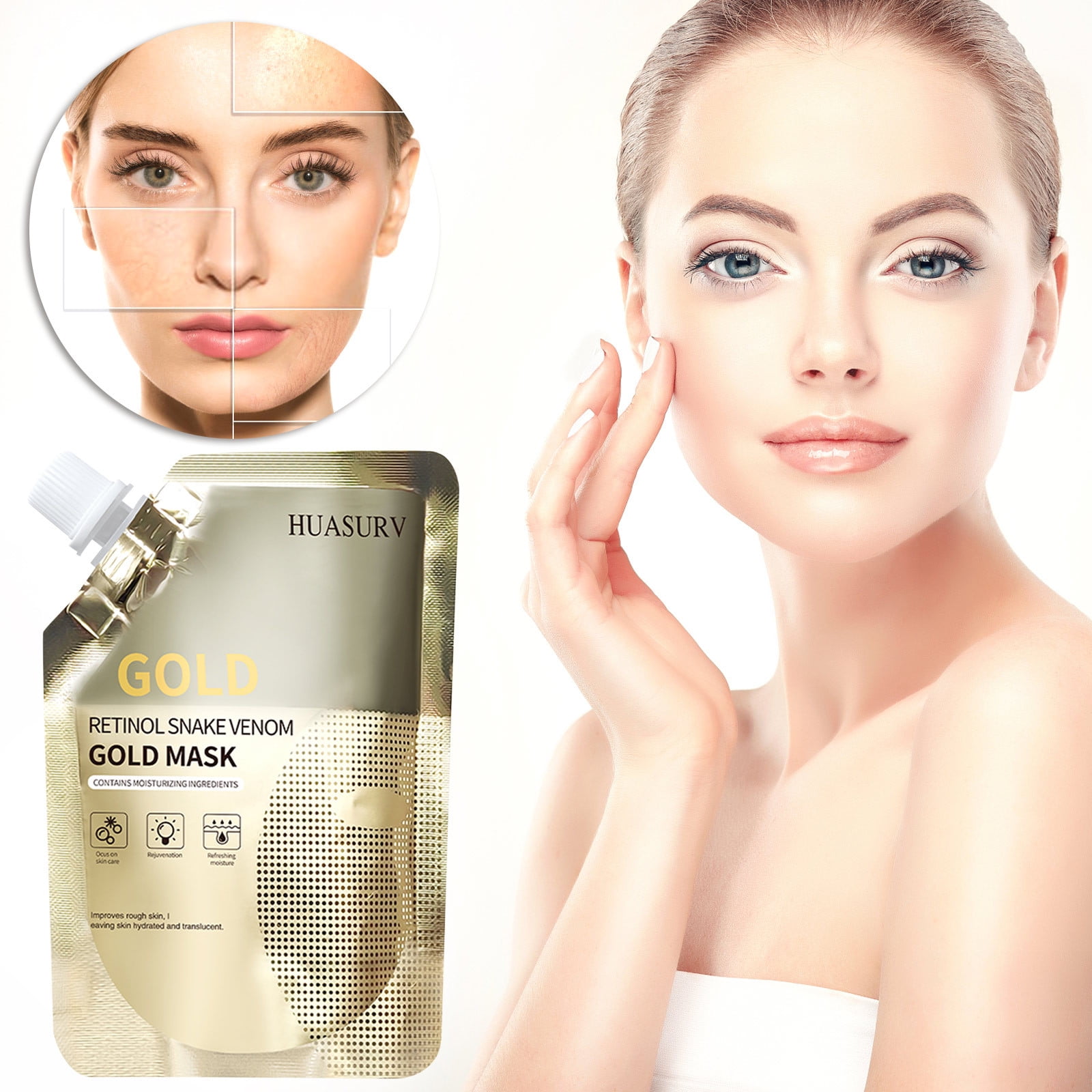 Kehuoyezai Retinol Snake Gold Facial Mask Cleansing Pores Apply Tear
