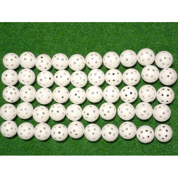 A99Golf 50pcs Practice Training Balls Air Flow Golf Balls for Driving Range, Swing Practice, Indoor Simulators, Outdoor & Home Use White Floater Water Fun