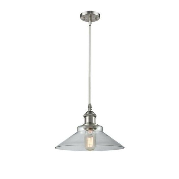 Innovations 516-1S-SN-G132-LED Orwell 1 Light Pendant part of the Ballston Collection, Brushed Satin Nickel