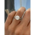 thumbnail image 4 of ESTE ORIGIN 3.50Ct Round Cut Lab-Grown Diamond Solitaire Engagement Ring – Knife Edge Pavé Band, Hidden Halo in 14K Rose Gold for Women, 4 of 7