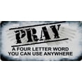 thumbnail image 2 of Pray A Four Letter Word Metal License Plate, 2 of 2