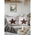 thumbnail image 3 of Outdoor Pillows Waterproof, American Country Bedding Throw Pillows with Insert for Couch Sofa Bed, Farmhouse Barn Star Brown Berry 16x16 Inch Pillowcases Decorative Camping Patio Pillow Set of 2, 3 of 8