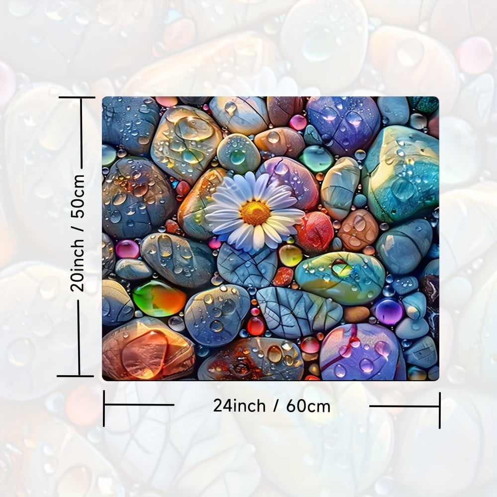 1pc 20in×24in/24in×24in, Colored Stones Pattern, Washer And Dryer Top Protection Mat, Washing Machine Dust Cover Mat, Kitchen Accessories, Non-Slip, For Laundry Bathroom Home Decor, Room Decor