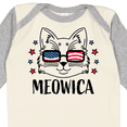 thumbnail image 4 of Inktastic 4th of July Meowica Cat in Flag Sunglasses Boys or Girls Long Sleeve Baby Bodysuit, 4 of 5