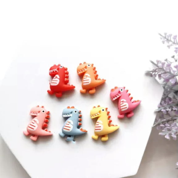 U8MO 20 Mixed Color Flatback Resin Cute Baby Dinosaur Crocodile Cabochons Charm Craft-Baby Dinosaur
