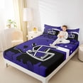 thumbnail image 4 of jejeloiu American Rugby Football Twin Sheet Sets,Purple Black Bedding For Boys Teens 3pcs, 4 of 7
