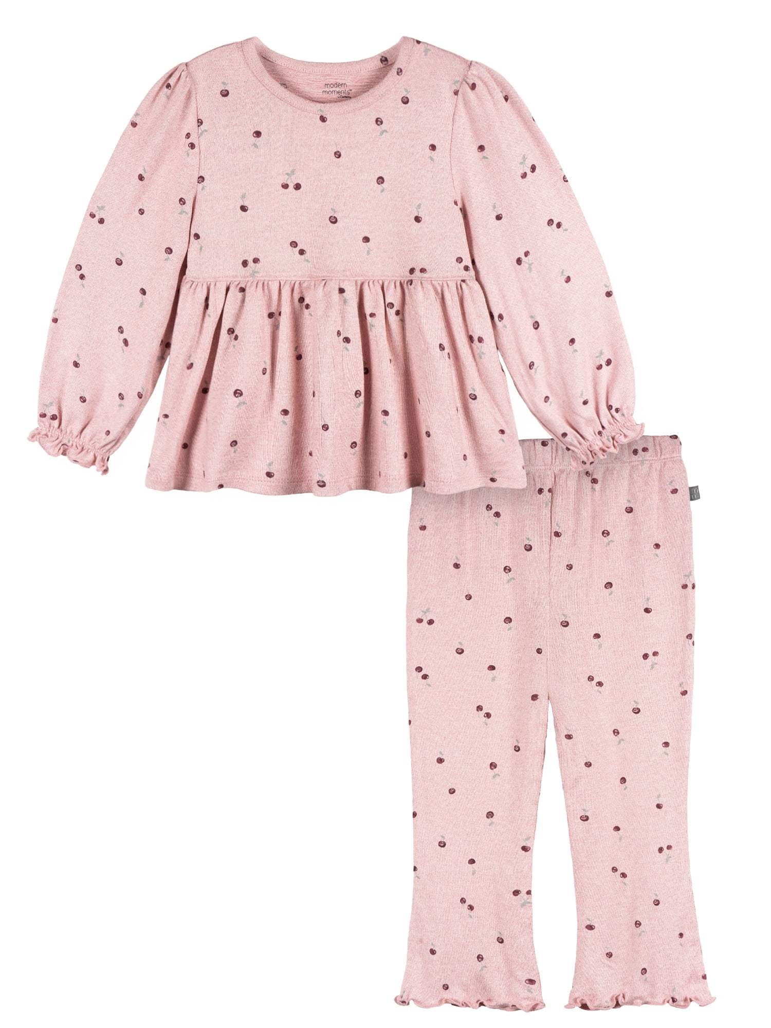 Modern Moments by Gerber Baby and Toddler Girl Top and Ruffled Legging Set, 2-Piece, Sizes 0/3 Months - 5T