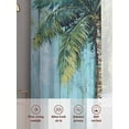 thumbnail image 6 of Coastal Blue Green Sheer Curtains 84 Inch Length 2 Panels Set, Ocean Beach Tropical Plant Starfish Voile Window Treatment Rod Pocket Curtains Sheers Drapes for Bedroom/Living Room/Kitchen 52"x84"x2, 6 of 7
