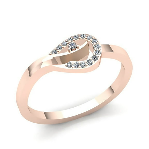 Genuine 0.25ct Round Cut Diamond Ladies Fancy Anniversary Wedding Band Solid 10K Rose, White or Yellow Gold H SI2