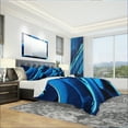 thumbnail image 1 of Designart 'Liquid Blue Abstract' Modern & Contemporary Bedding Set - Duvet Cover & Shams, 1 of 4