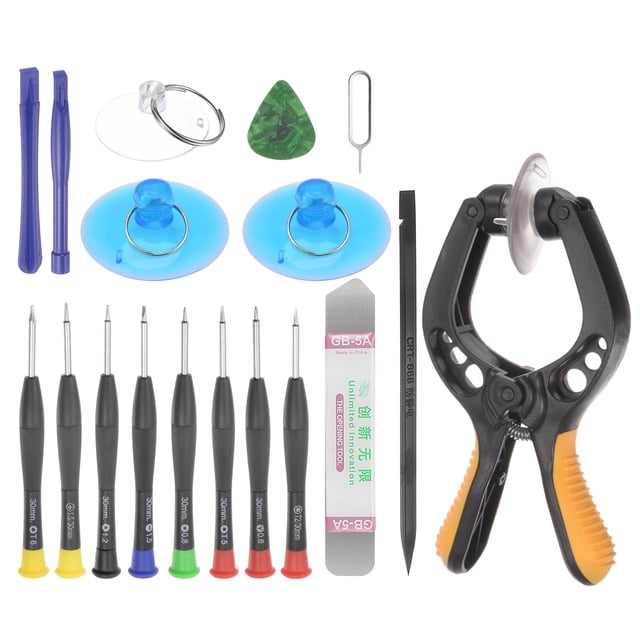 Unique Bargains 18 in 1 Phone Screen Repair Kit Precision Screwdriver Set Suction Cup Plier Opener Pry Tool