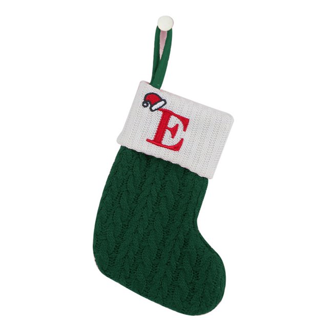 CSChome Hanging Christmas Socks Christmas Stocking - Eye-catching Letter Embroidered, Hanging Knit Stocking for Holiday Decorations