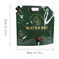 thumbnail image 2 of Portable Foldable Water Container with Spigot, 5 Gallon Large Capacity Camping Water Bag, Outdoor Hiking Hydration Storage Tank, BPA Free Food Grade, Leakproof Faucet, Emergency Ready, Green, 2 of 5