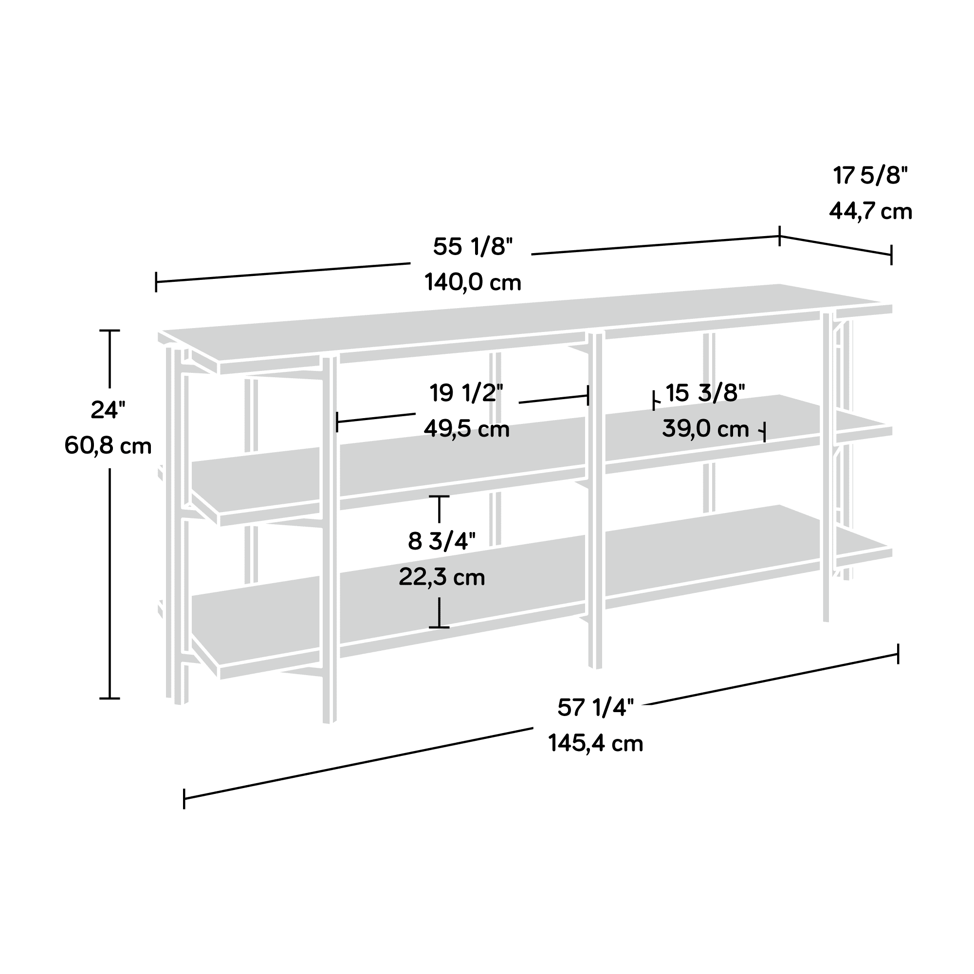 Curiod TV Stand for TVs up to 54", Charter Oak Finish