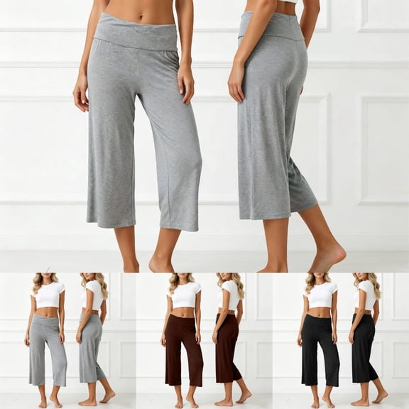 ibiyuan Gaucho Pants for Women High Waist Palazzo Pants Plus Size Trendy Trousers for Women Drawstring Lounge Pants Women for Summer
