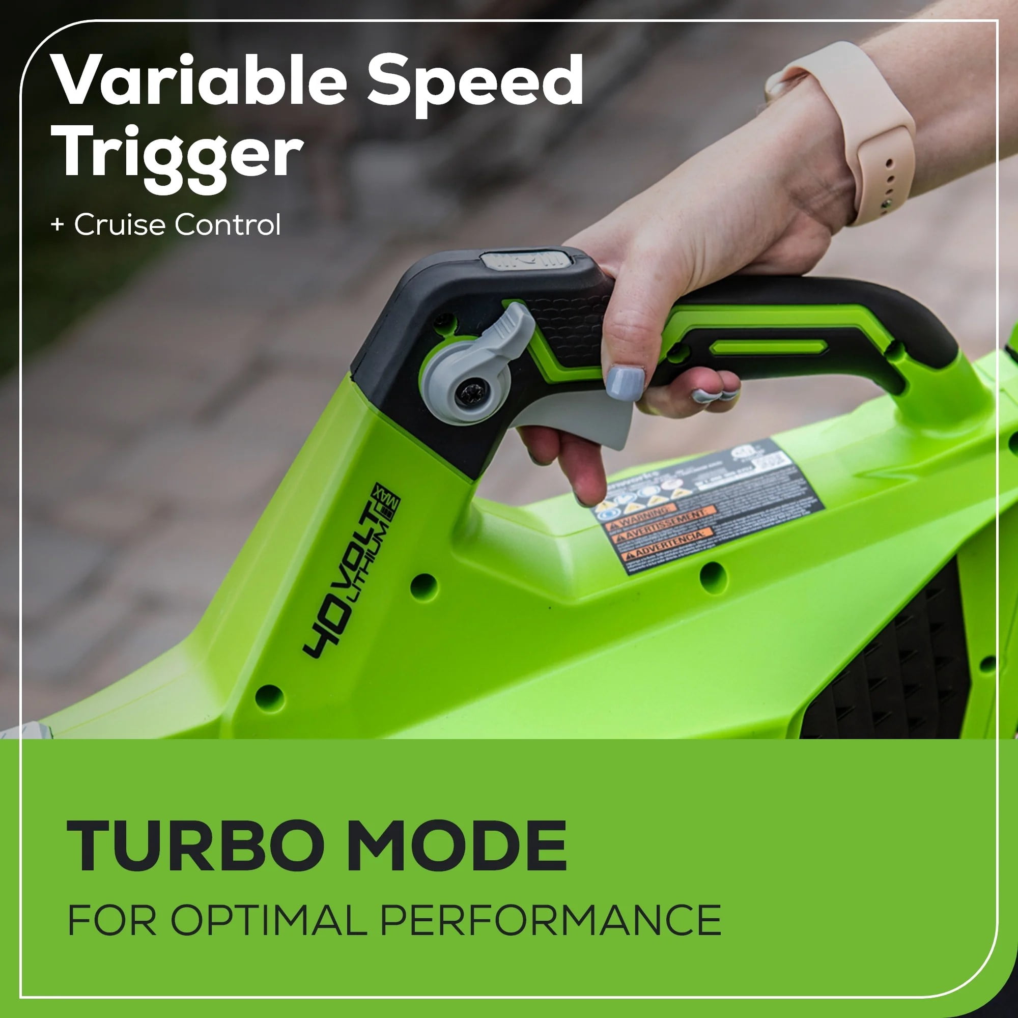Greenworks 40V (120 MPH / 450 CFM) Cordless Axial Blower, 4Ah USB Battery (USB Hub) and Charger Included